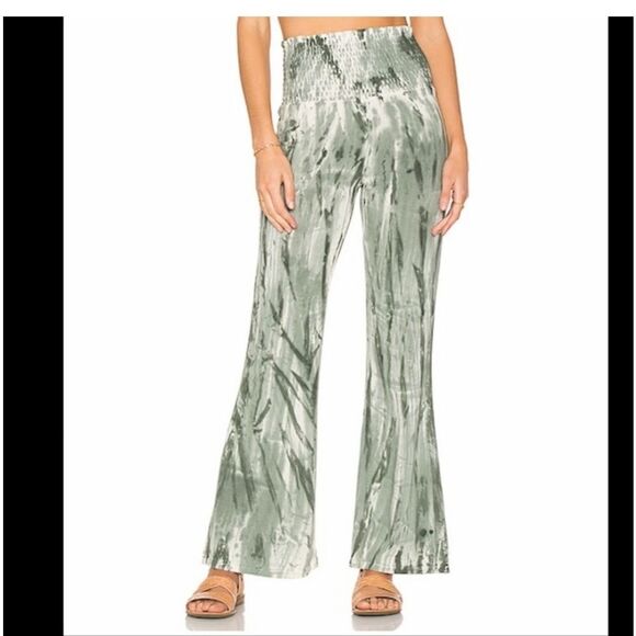 Blue Life Green Naomi boot Cut Flared Pants with High Waist - Picture 1 of 8